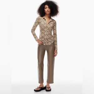 Aritzia Wilfred The Melina Cropped Vegan Leather Pant - Size 14 MSRP $148